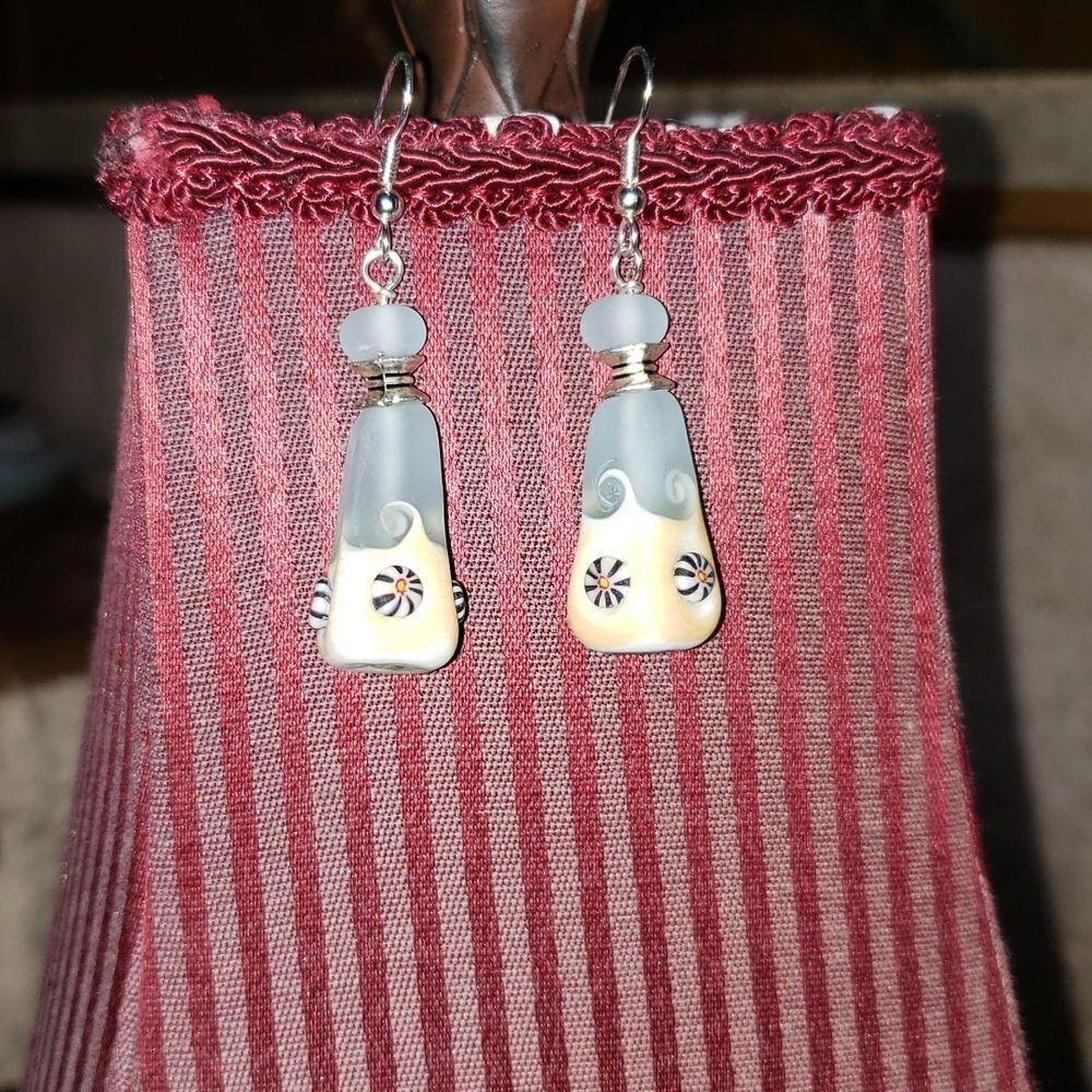 Ocean Glass Dangling Earrings